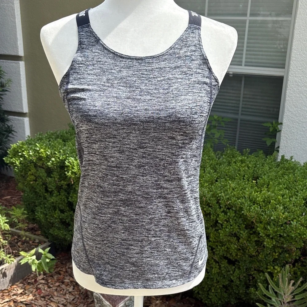Nike Women's Black and White Tank Top